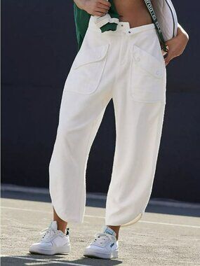 New Free People Timko White Terry Sweat Pants Size Medium